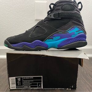 AIR JORDAN RETRO 8 AQUA 2007/ black bright concord aquatone/ size 12
